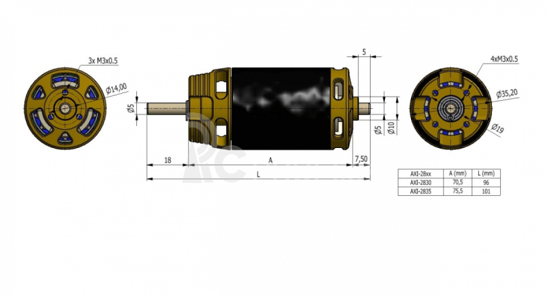 AXI 2830/10 V2 LONG střídavý motor