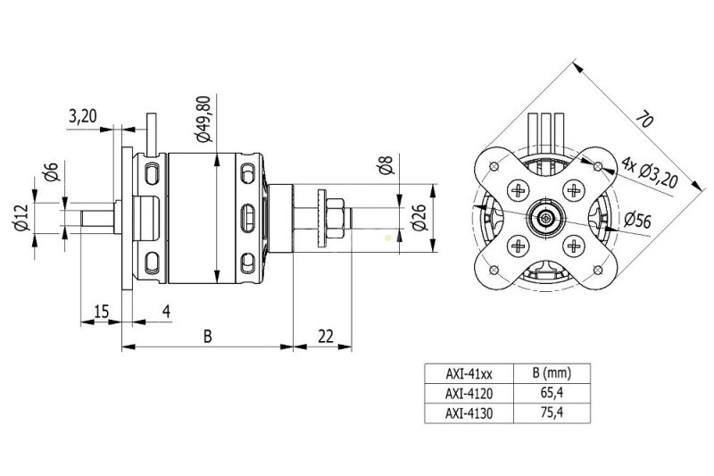 AXI 4120/20 V3 střídavý motor