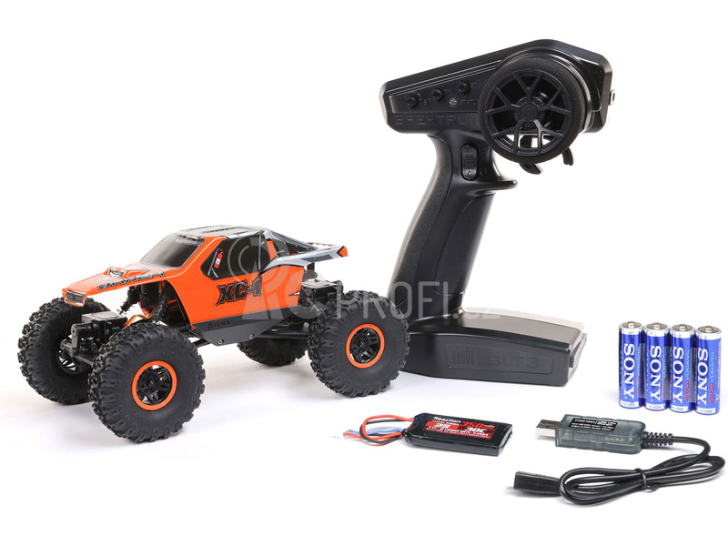 RC auto Axial AX24 XC-1 1:24 4WS RTR, oranžová