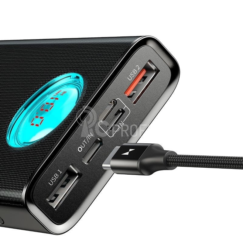 Baseus Amblight Digital Display Quick charge PD3.0+QC3.0 Power Bank 18W 20000mAh Black