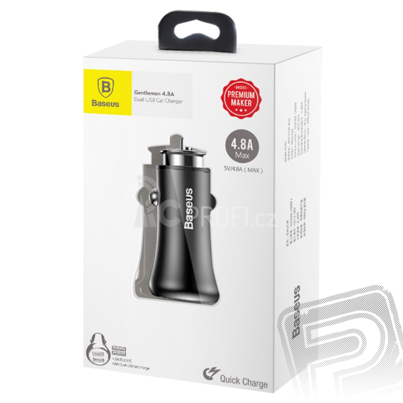 Baseus Gentlemen duální USB nabíječ do vozidla.