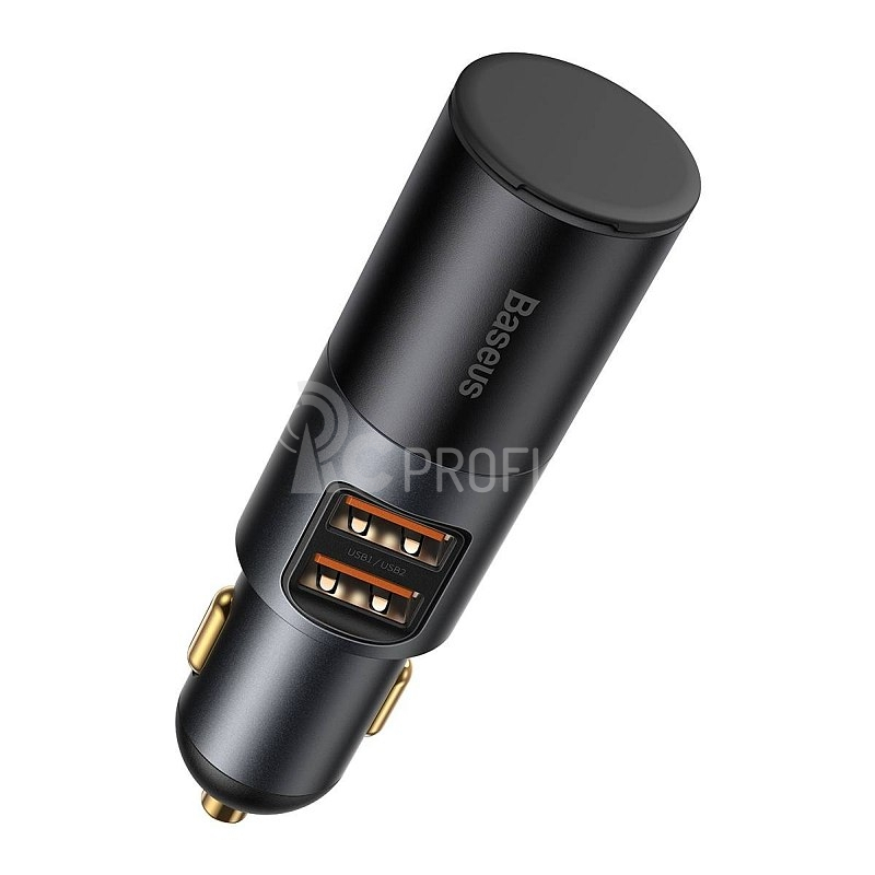 Baseus Nabíječka do auta Fast Charge s rozšiřujícím portem pro zapalovač cigaret, 2x USB