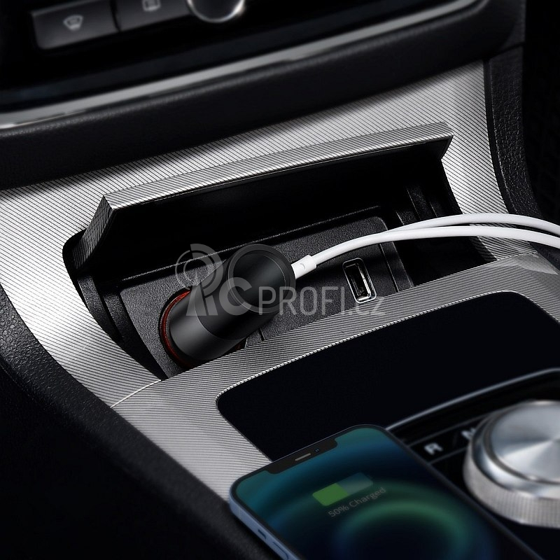 Baseus Nabíječka do auta Fast Charge s rozšiřujícím portem pro zapalovač cigaret, 2x USB