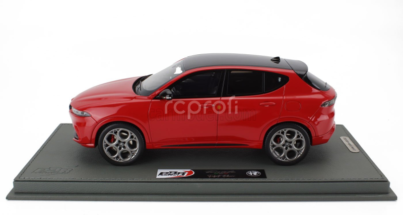 Bbr-models Alfa romeo Tonale Tributo Black Roof 2023 - Con Vetrina - With Showcase 1:18 Rosso Alfa - Červená