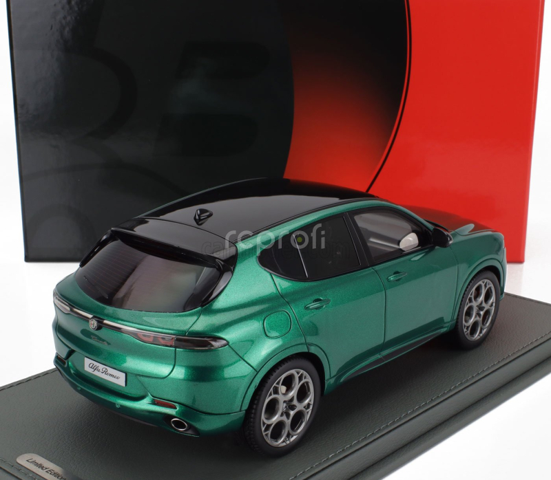 Bbr-models Alfa romeo Tonale Tributo Black Roof 2023 - Con Vetrina - With Showcase 1:18 Verde Montreal - Green Met