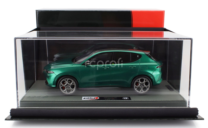 Bbr-models Alfa romeo Tonale Tributo Black Roof 2023 - Con Vetrina - With Showcase 1:18 Verde Montreal - Green Met