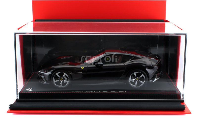 Bbr-models Ferrari 12cilindri Coupe V12 830cv 2024 - Con Vetrina - With Showcase 1:18 Nero Purosangue - Černá