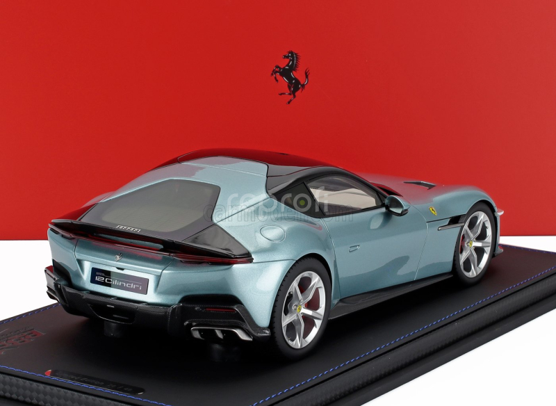 Bbr-models Ferrari 12cilindri V12 830cv Panoramic Roof 2024 - Con Vetrina - With Showcase 1:18 Celeste Trevi - Světle Modrá Met