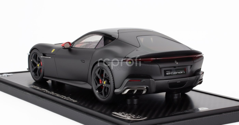 Bbr-models Ferrari 12cilindri V12 830cv Panoramic Roof 2024 - Con Vetrina - With Showcase 1:18 Nero Opaco - Matná Černá