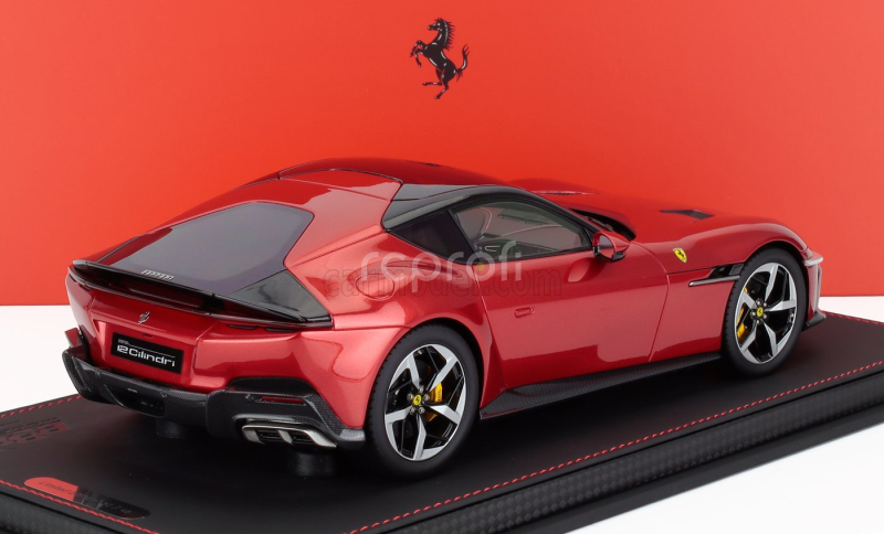 Bbr-models Ferrari 12cilindri V12 830cv Panoramic Roof 2024 - Con Vetrina - With Showcase 1:18 Rosso Imola - Červená Met