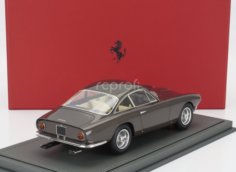 Bbr-models Ferrari 250 Gt Lusso S/n4891gt Coupe 1963 - Personal Car Steve Mcqueen - Con Vetrina - With Showcase 1:18 Brown Met
