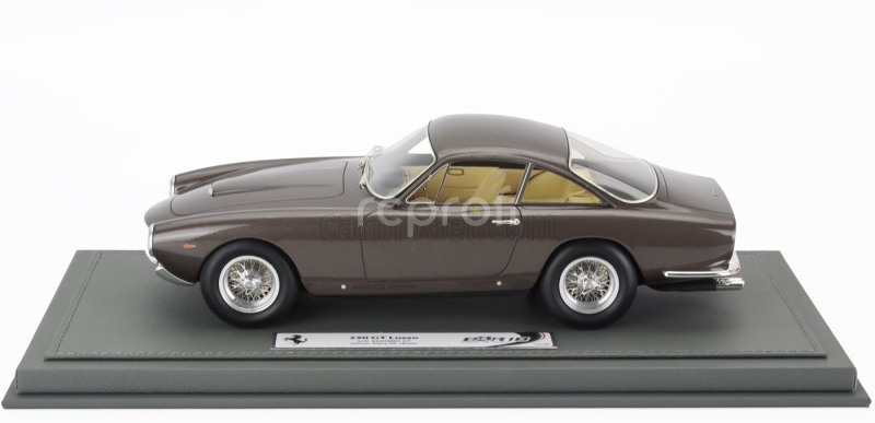 Bbr-models Ferrari 250 Gt Lusso S/n4891gt Coupe 1963 - Personal Car Steve Mcqueen - Con Vetrina - With Showcase 1:18 Brown Met