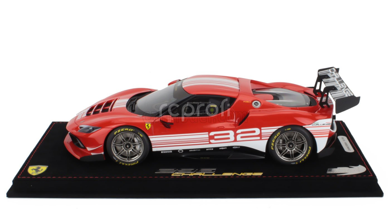 Bbr-models Ferrari 296 Gt3 3.0l Twin Turbo V6 Challenge N 32 Launch Version 2023 - Con Vetrina - With Showcase 1:18 Červená Bílá