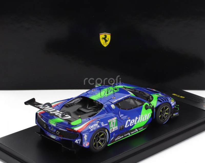 Bbr-models Ferrari 296 Gt3 3.0l Twin Turbo V6 Team Cetilar Racing N 47 24h Daytona 2023 Alessandro Balzan - Antonio Fuoco - Roberto Lacorte - Giorgio Sernagiotto 1:43 Modrá Zelená