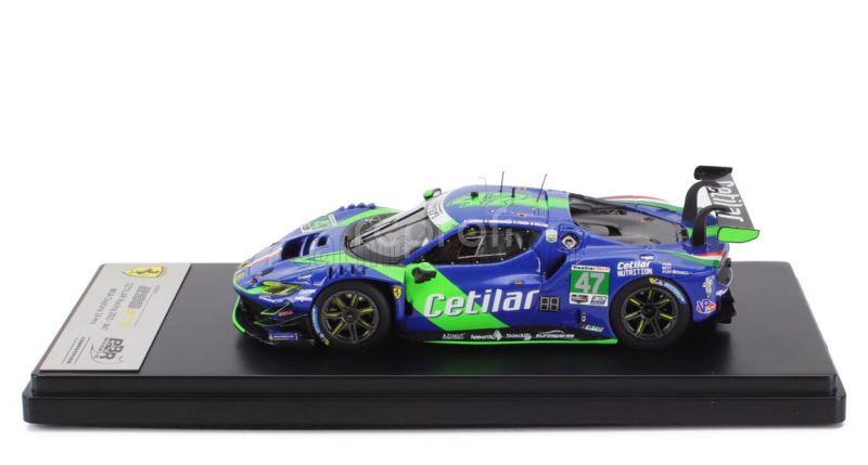 Bbr-models Ferrari 296 Gt3 3.0l Twin Turbo V6 Team Cetilar Racing N 47 24h Daytona 2023 Alessandro Balzan - Antonio Fuoco - Roberto Lacorte - Giorgio Sernagiotto 1:43 Modrá Zelená