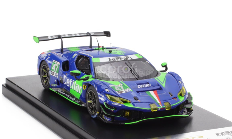 Bbr-models Ferrari 296 Gt3 3.0l Twin Turbo V6 Team Cetilar Racing N 47 24h Daytona 2023 Alessandro Balzan - Antonio Fuoco - Roberto Lacorte - Giorgio Sernagiotto 1:43 Modrá Zelená