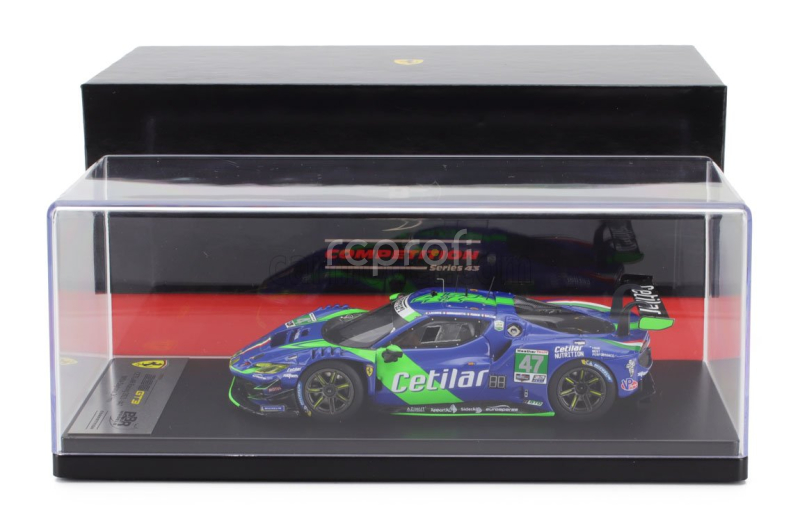 Bbr-models Ferrari 296 Gt3 3.0l Twin Turbo V6 Team Cetilar Racing N 47 24h Daytona 2023 Alessandro Balzan - Antonio Fuoco - Roberto Lacorte - Giorgio Sernagiotto 1:43 Modrá Zelená