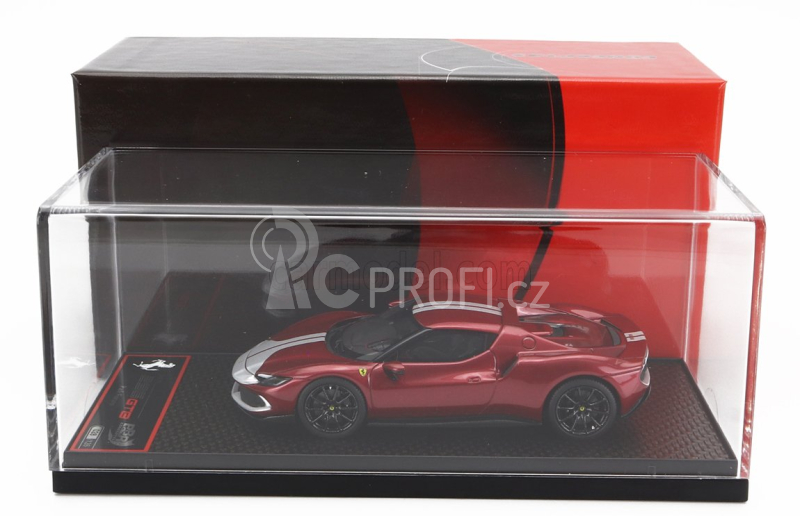 Bbr-models Ferrari 296 Gtb Assetto Fiorano 2022 1:43 Rosso Fiorano - Červená Se Stříbrnou