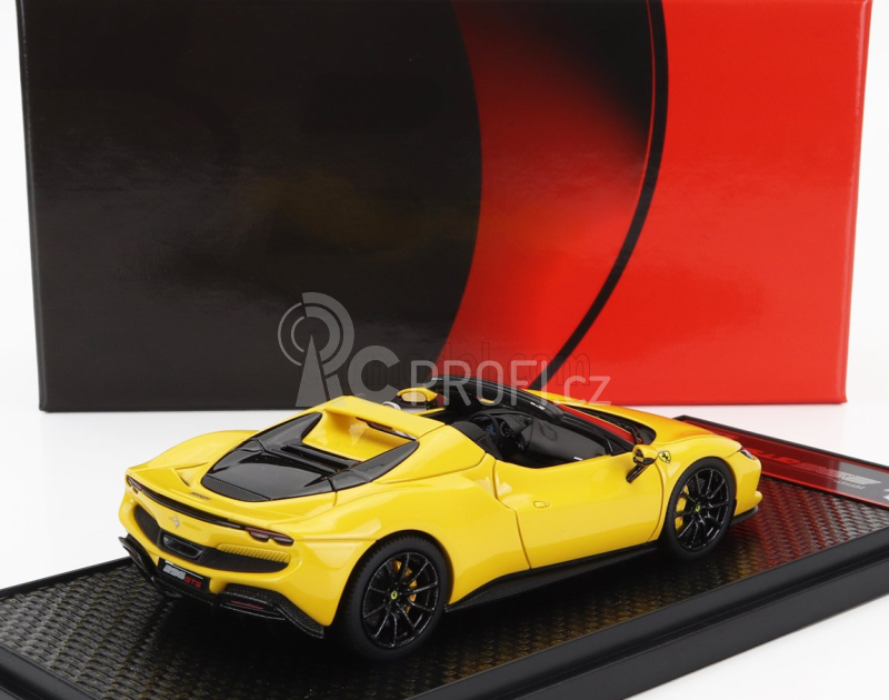 Bbr-models Ferrari 296 Gts Spider 2022 - Black Wheels 1:43 Giallo Modena - Žlutá