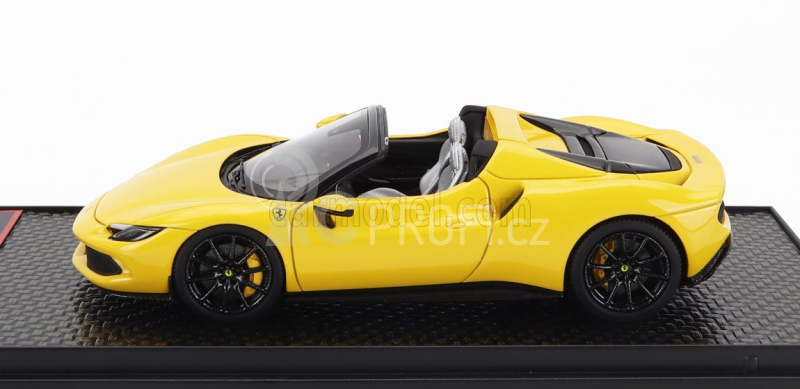 Bbr-models Ferrari 296 Gts Spider 2022 - Black Wheels 1:43 Giallo Modena - Žlutá