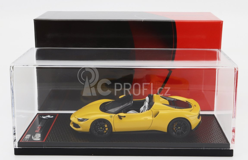 Bbr-models Ferrari 296 Gts Spider 2022 - Black Wheels 1:43 Giallo Modena - Žlutá