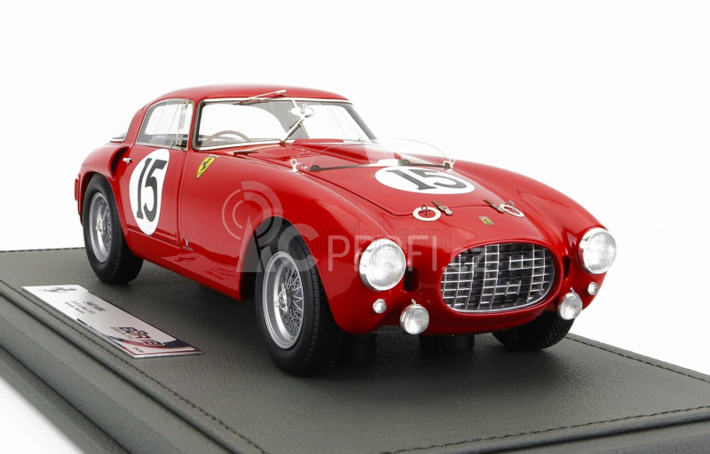Bbr-models Ferrari 340mm 4.1l V12 S/n0320 Team Scuderia Ferrari N 15 24h Le Mans 1953 P.marzotto - G.marzotto - Con Vetrina - With Showcase 1:18 Red
