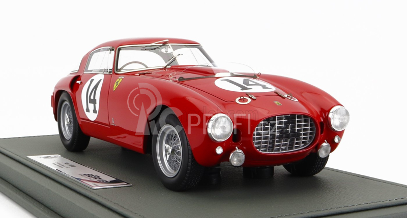 Bbr-models Ferrari 340mm 4.1l V12 S/n0322 Team Scuderia Ferrari N 14 24h Le Mans 1953 G.farina - M.hawthorn - Con Vetrina - With Showcase 1:18 Red