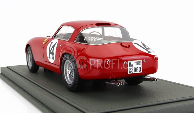 Bbr-models Ferrari 340mm 4.1l V12 S/n0322 Team Scuderia Ferrari N 14 24h Le Mans 1953 G.farina - M.hawthorn - Con Vetrina - With Showcase 1:18 Red