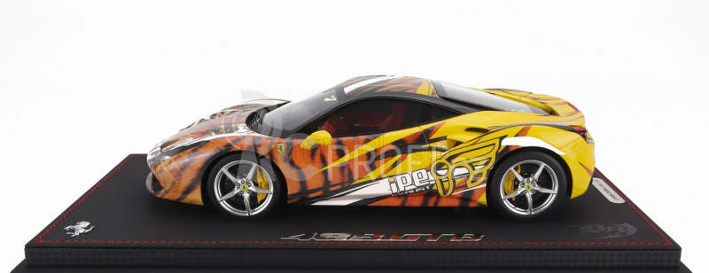 Bbr-models Ferrari 458 Gtb Ipe Tiger 2021 - Con Vetrina - With Showcase 1:18 Žlutá Oranžová Černá