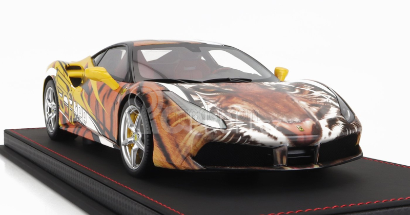 Bbr-models Ferrari 458 Gtb Ipe Tiger 2021 - Con Vetrina - With Showcase 1:18 Žlutá Oranžová Černá