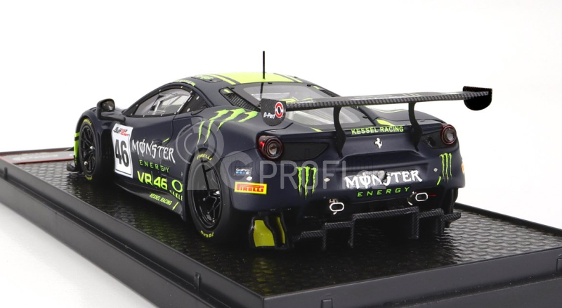 Bbr-models Ferrari 488 Gt3 3.9l Turbo V8 Team Kessel Racing Vr46 N 46 12h Gulf 2021 Valentino Rossi - Luca Marini - A.salucci Uccio - Con Vetrina - With Showcase 1:43 Matná Modrá Žlutá