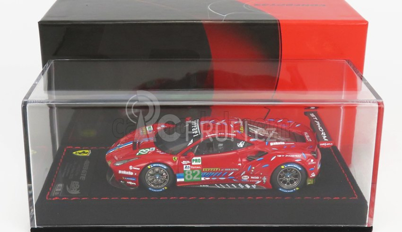 Bbr-models Ferrari 488 Gte Evo 3.9l Turbo V8 Team Risi N 82 1:43, červená