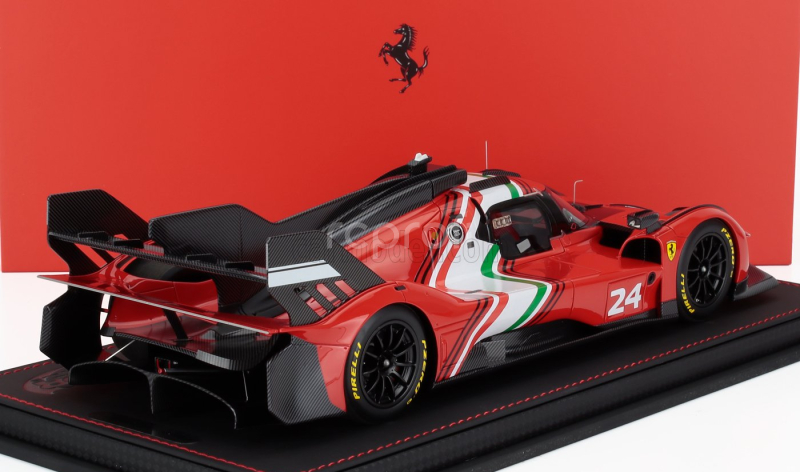 Bbr-models Ferrari 499p 3.0l Turbo V6 N 24 Modificata Launch Version 2023 - Con Vetrina - With Showcase 1:18 Červená Bílá Černá