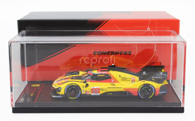 Bbr-models Ferrari 499p 3.0l Turbo V6 Team Af Corse N  83 24h Le Mans 2024 Robert Kubica - Robert Shwartzman - Yifei Ye 1:43 Žlutá Červená