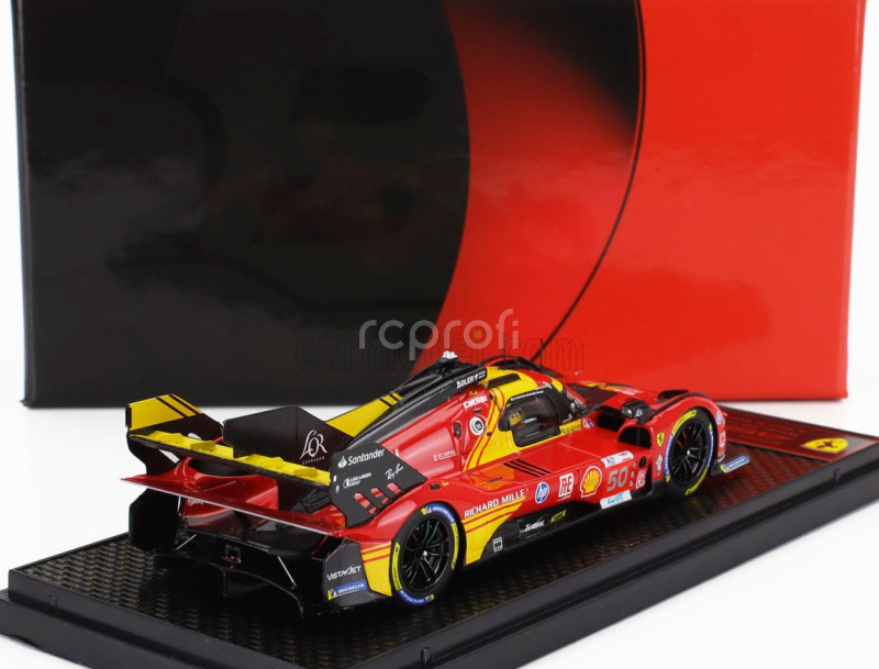 Bbr-models Ferrari 499p 3.0l Turbo V6 Team Ferrari Af Corse N 50 Winner 24h Le Mans 2024 Antonio Fuoco - Miguel Molina - Nicklas Nielsen 1:43 Červená Žlutá Černá