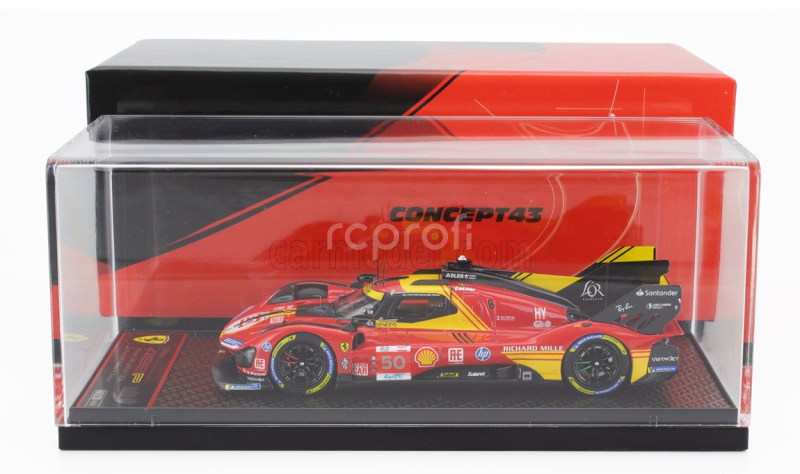 Bbr-models Ferrari 499p 3.0l Turbo V6 Team Ferrari Af Corse N 50 Winner 24h Le Mans 2024 Antonio Fuoco - Miguel Molina - Nicklas Nielsen 1:43 Červená Žlutá Černá