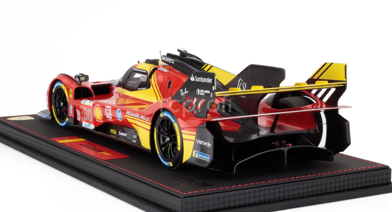 Bbr-models Ferrari 499p 3.0l Turbo V6 Team Ferrari Af Corse N 50 Winner 24h Le Mans 2024 Antonio Fuoco - Miguel Molina - Nicklas Nielsen - Con Vetrina - With Showcase 1:18 Červená Žlutá Černá
