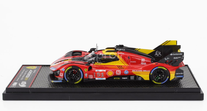 Bbr-models Ferrari 499p 3.0l Turbo V6 Team Ferrari Af Corse N 51 3rd 24h Le Mans 2024 Alessandro Pier Guidi - James Calado - Antonio Giovinazzi 1:43 Červená Žlutá Černá