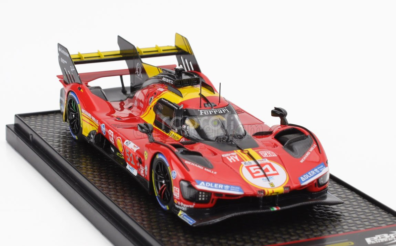 Bbr-models Ferrari 499p 3.0l Turbo V6 Team Ferrari Af Corse N 51 3rd 24h Le Mans 2024 Alessandro Pier Guidi - James Calado - Antonio Giovinazzi 1:43 Červená Žlutá Černá