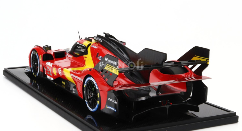 Bbr-models Ferrari 499p 3.0l Turbo V6 Team Ferrari Af Corse N 51 Winner 24h Le Mans 2023 Alessandro Pier Guidi - James Calado - Antonio Giovinazzi - Con Vetrina - With Showcase 1:12 Červená Žlutá Černá