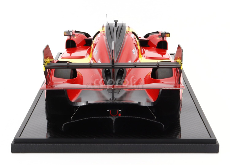 Bbr-models Ferrari 499p 3.0l Turbo V6 Team Ferrari Af Corse N 51 Winner 24h Le Mans 2023 Alessandro Pier Guidi - James Calado - Antonio Giovinazzi - Con Vetrina - With Showcase 1:12 Červená Žlutá Černá