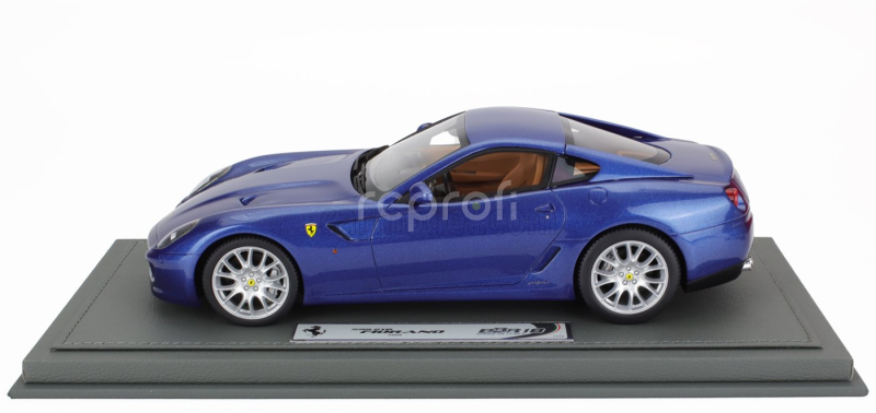 Bbr-models Ferrari 599 Gtb Fiorano 2006 - Manual Gear Box - Cambio Manuale - Con Vetrina - With Showcase 1:18 Blu Mirabeau - Blue Met