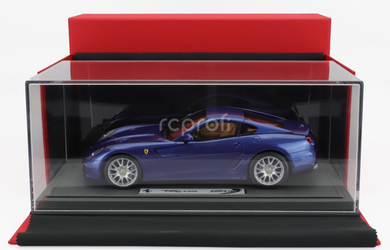 Bbr-models Ferrari 599 Gtb Fiorano 2006 - Manual Gear Box - Cambio Manuale - Con Vetrina - With Showcase 1:18 Blu Mirabeau - Blue Met