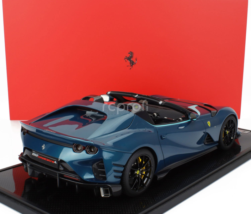 Bbr-models Ferrari 812 Competizione A Spider 2022 - Con Vetrina - With Showcase 1:12 Blu Capri - Bleu Green Met