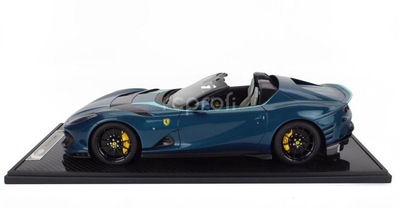Bbr-models Ferrari 812 Competizione A Spider 2022 - Con Vetrina - With Showcase 1:12 Blu Capri - Bleu Green Met