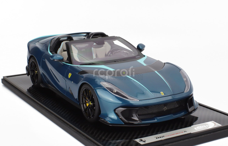 Bbr-models Ferrari 812 Competizione A Spider 2022 - Con Vetrina - With Showcase 1:12 Blu Capri - Bleu Green Met