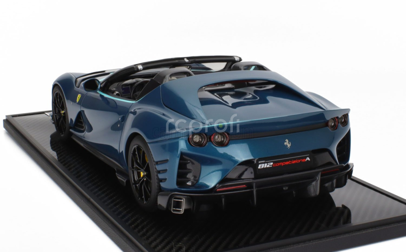 Bbr-models Ferrari 812 Competizione A Spider 2022 - Con Vetrina - With Showcase 1:12 Blu Capri - Bleu Green Met