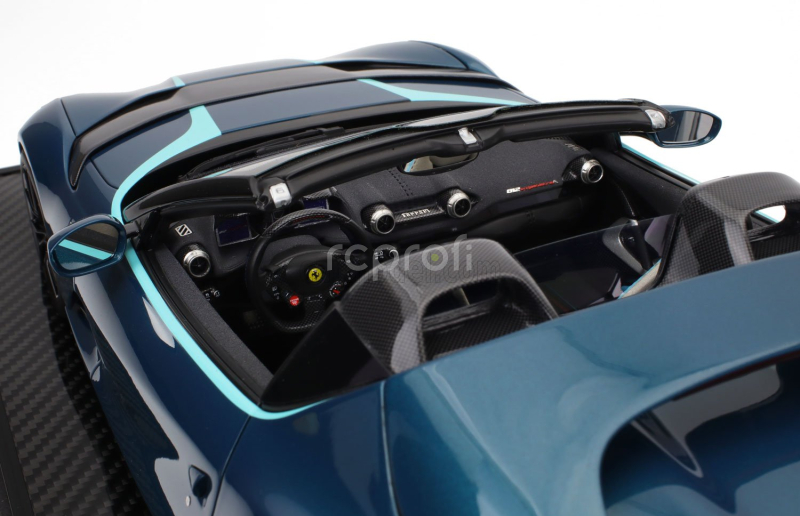 Bbr-models Ferrari 812 Competizione A Spider 2022 - Con Vetrina - With Showcase 1:12 Blu Capri - Bleu Green Met