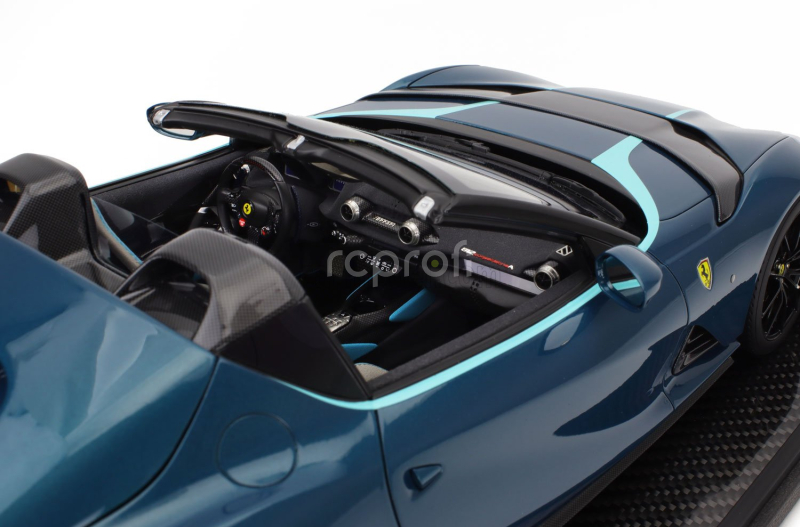 Bbr-models Ferrari 812 Competizione A Spider 2022 - Con Vetrina - With Showcase 1:12 Blu Capri - Bleu Green Met