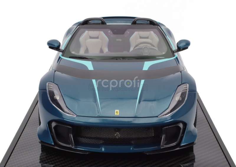 Bbr-models Ferrari 812 Competizione A Spider 2022 - Con Vetrina - With Showcase 1:12 Blu Capri - Bleu Green Met